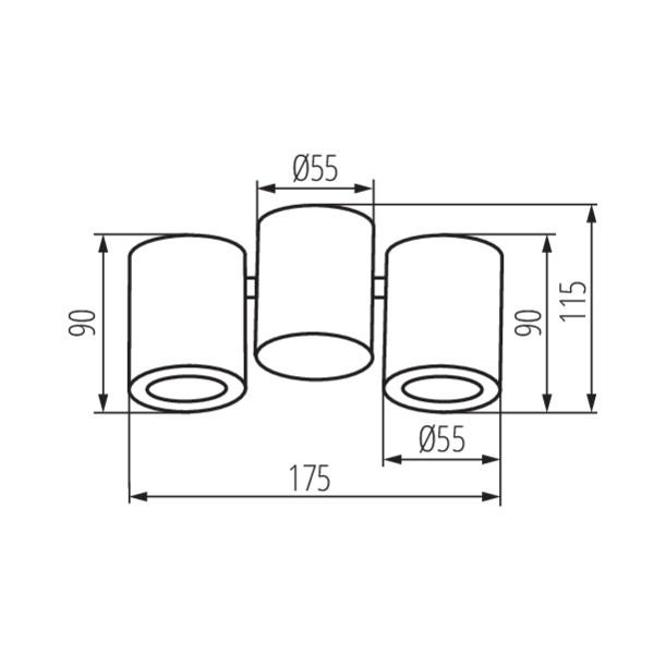 BLURRO Deckenspot rund 2xGU10 17,5cm